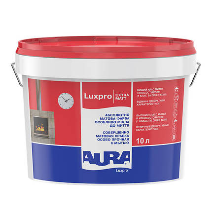 Aura Luxpro ExtraMatt, фарба для стін що миється, цілковито матова, біла, 10л, фото 1