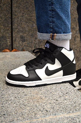 Чоловічі кросівки Nike Air Jordan 1 mid Black White Найк Аір Джордан 1 мід Блек Вайт 41, фото 2