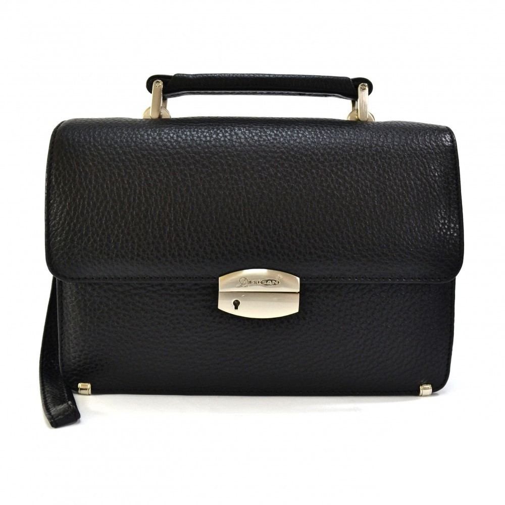 Чоловіча барсетка шкіряна Desisan 1086-011 чорна, фото 1