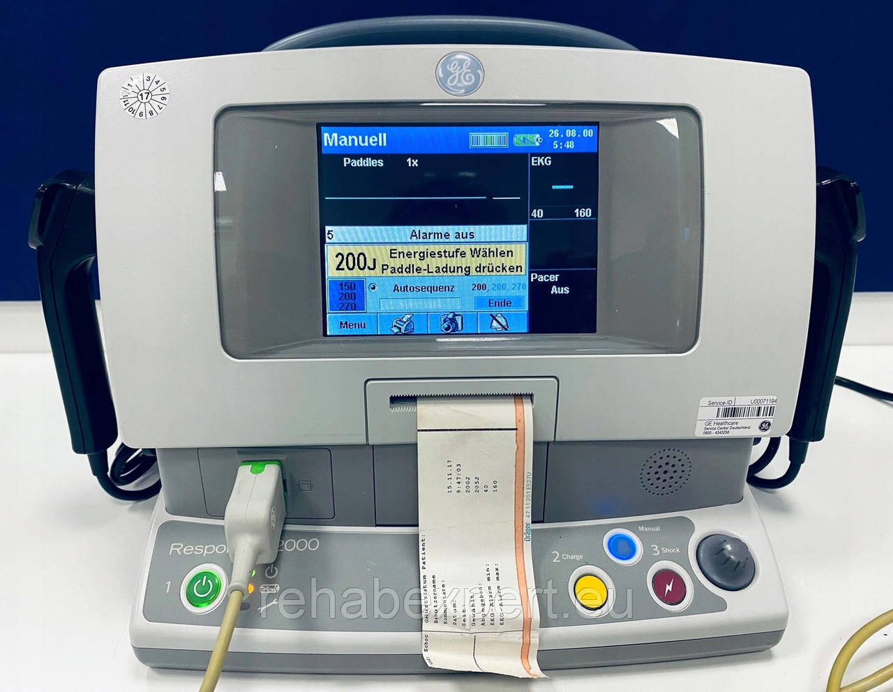 Портативний біфазний дефібрилятор-монітор GE Responder 2000 Defibrillator (Used)