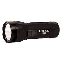 LED фонарь ручной аккумуляторный LEBRON L-HL-10, ABS, ЧЕРНЫЙ, 1W, 250MAH