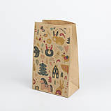 Пакети новорічні дитячі 150*90*240 Новорічні подарункові крафт пакети для цукерок "Зайчик", фото 2