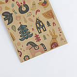 Пакети новорічні дитячі 150*90*240 Новорічні подарункові крафт пакети для цукерок "Зайчик", фото 8