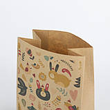 Пакети новорічні дитячі 150*90*240 Новорічні подарункові крафт пакети для цукерок "Зайчик", фото 4