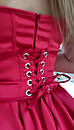 Вечірня червона атласна сукня міні з корсетом та пишною спідницею, фото 2