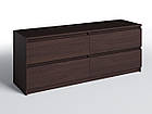 Тумба під ТБ колір венге на 4 шухляди без ручок габаритами 140*53*40 см, фото 2