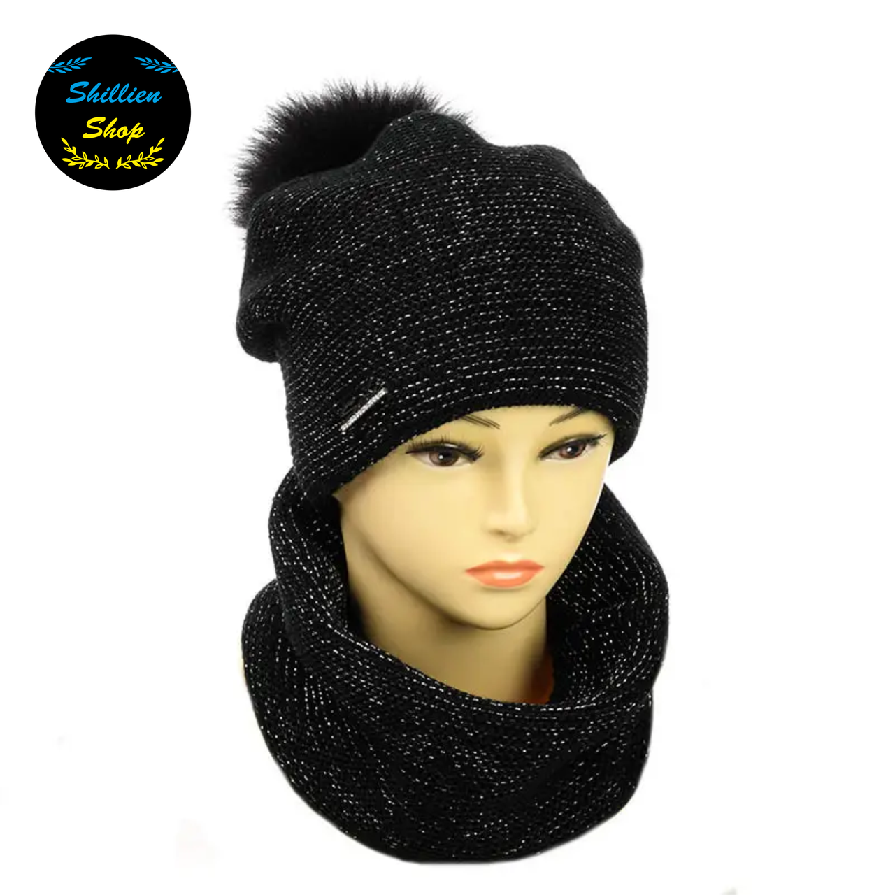 Вязаный Женский Комплект Шапка с Помпоном + Снуд - Милана — Купить ...