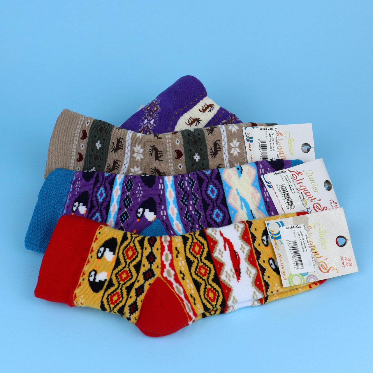 Носки на девочку махра абстрактный принт тм Элегант размер 22