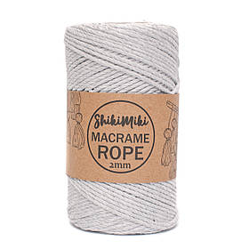 Еко шнур Shikimiki Rope 2 mm, колір Сніжно-сірий
