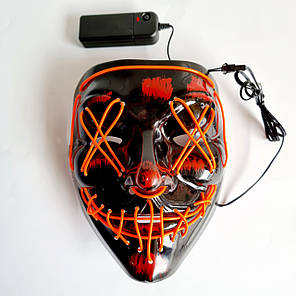 Неонова маска Purge Mask Судна ніч, що світиться жовтогаряча, фото 4