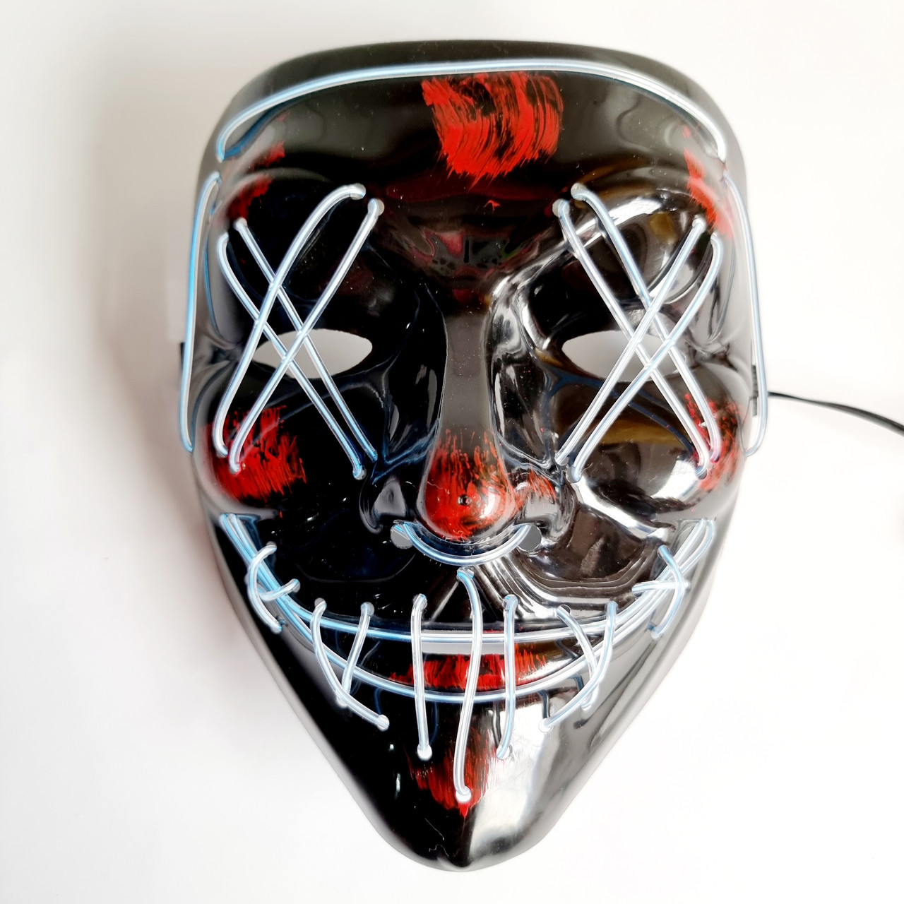 Неонова маска Purge Mask Судна ніч, що світиться сіра