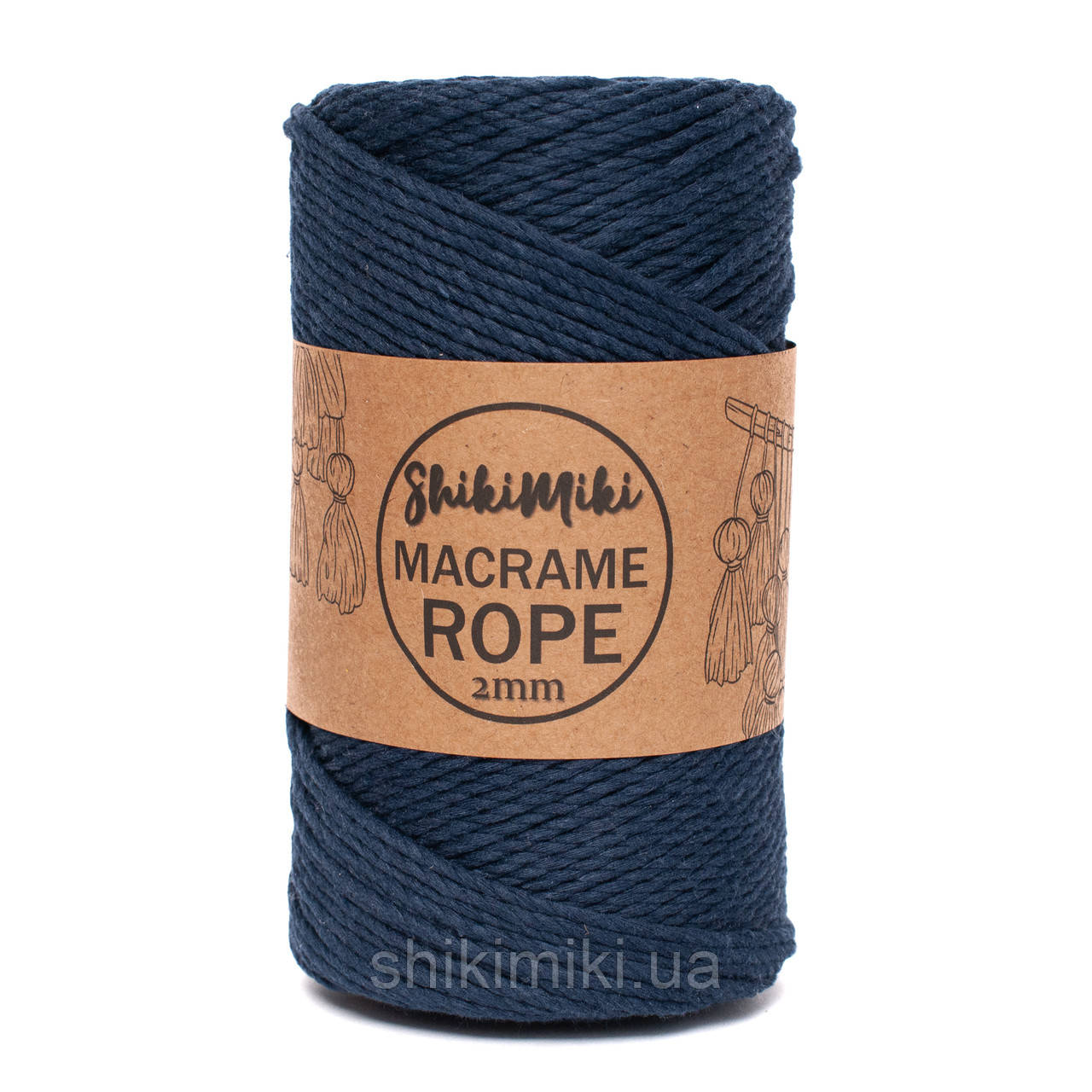 Еко шнур Shikimiki Rope 2 mm, колір Темно-синій