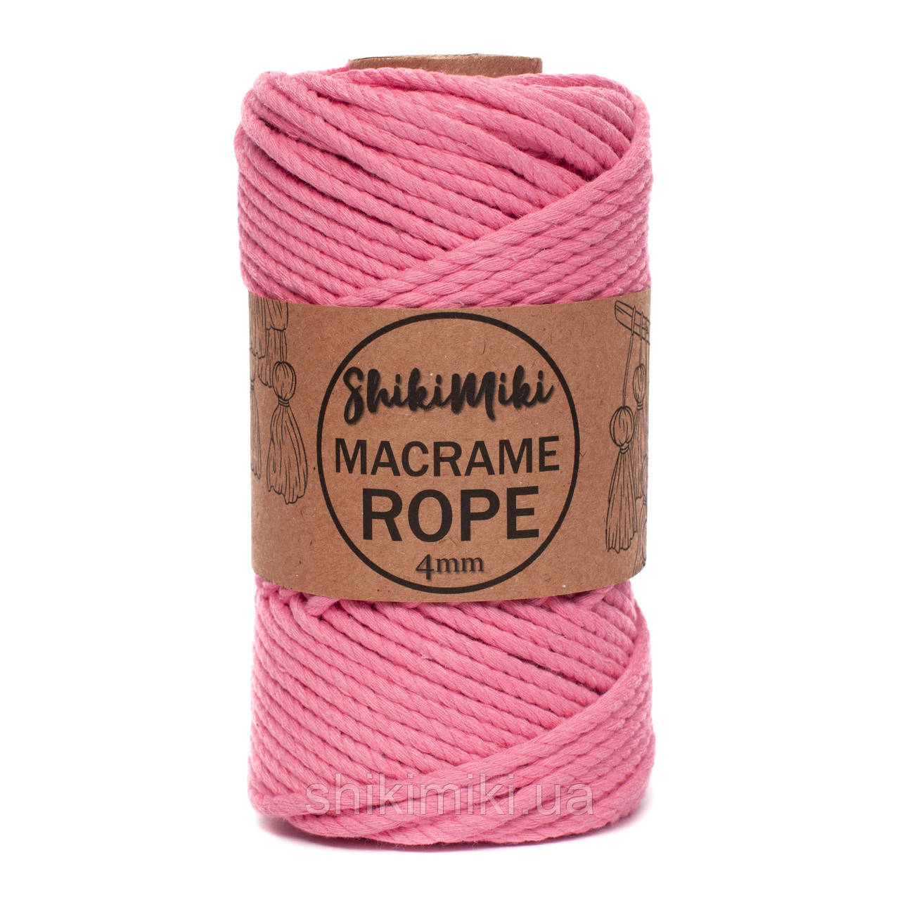 Еко шнур Shikimiki Rope 4mm, колір Рожевий фламінго