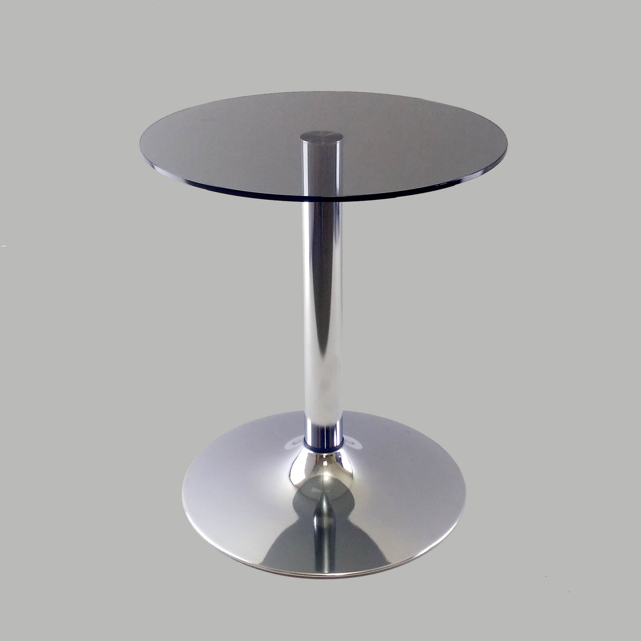 Скляний кавовий стіл Commus Solo 400 K gray-chrome-chr60