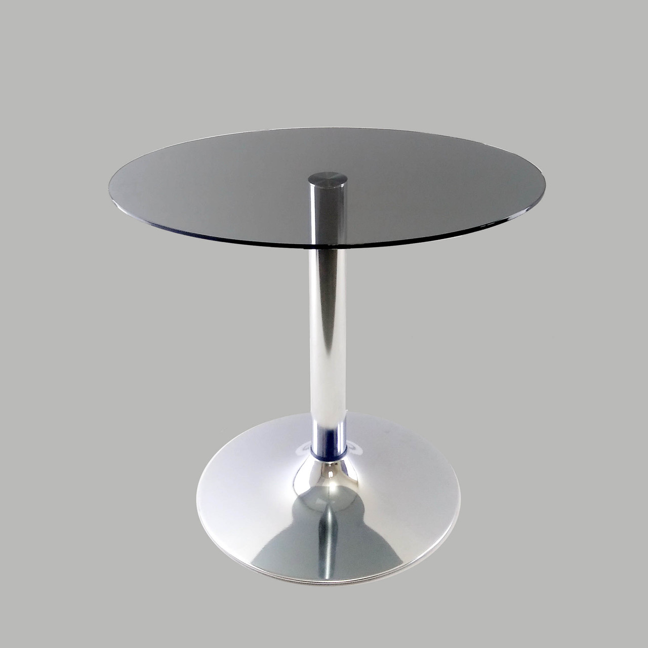 Скляний кавовий стіл Commus Solo 450 O gray-chrome-chr60