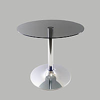 Скляний кавовий стіл Commus Solo 450 O gray-chrome-chr60