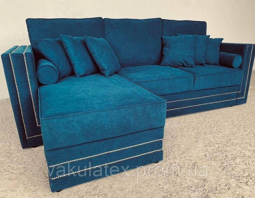Меблевий велюр Тканина для перетягування, оббивки дивана, декоративних подушок. Синій велюр