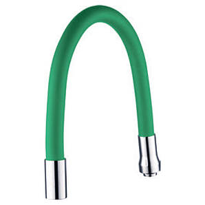 Вилив (гусак) 3/4" для кухні силіконовий зелений AQUATICA (XH-5241)