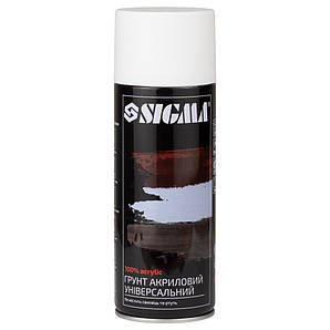 Ґрунт аерозольний акриловий 400 мл RAL 9010 білий SIGMA (2737511)