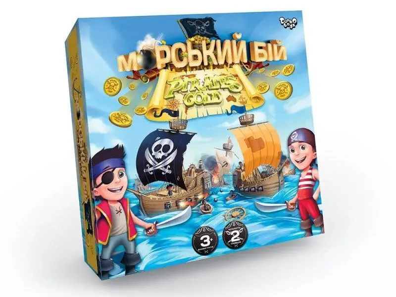 Настільна інтелектуальна гра Морський бій Pirates Gold Danko Toys Стратегічна гра Настільні ігри G-МВ-03U