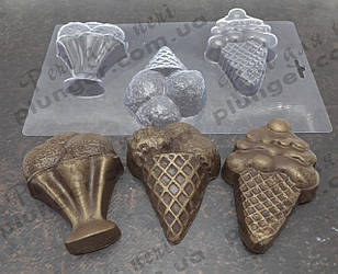 Форма пластикова для шоколаду Морозиво ріжок