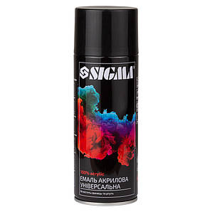 Емаль аерозольна акрилова 400 мл RAL 9005 чорний глянець SIGMA (2736631)
