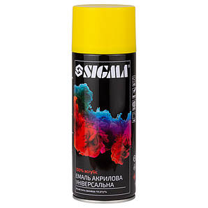 Емаль аерозольна акрилова 400 мл RAL 1021 канареєчно-жовтий глянець SIGMA (2737021)