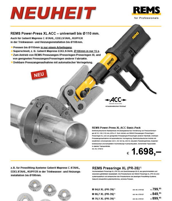 Радіальний прес REMS Power-Press XL ACC, фото 1