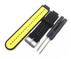 Ремінець для Garmin Forerunner 220/ 230/ 235/ 630/ 735 XT (чорно-жовтий)