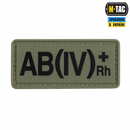 Нашивка М-Тас група крові АB(ІV) RH(+), колір оливка