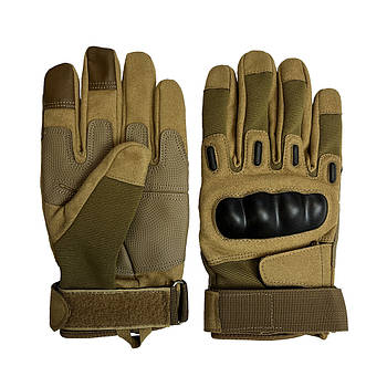 Тактичні рукавички військові з пальцями штурмові Gloves FF 2 у кольорі койот