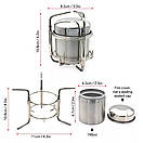 Пальник туристичний спиртовий для сухого та рідкого спирту, спиртова плита спиртівка з підстанкою тринога, фото 9