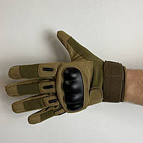Тактичні рукавички військові з пальцями штурмові Gloves FF 2 у кольорі койот, фото 5