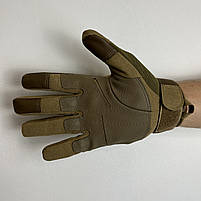 Тактичні рукавички військові з пальцями штурмові Gloves FF 2 у кольорі койот, фото 6