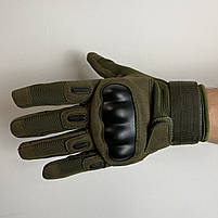Тактичні рукавиці з пальцями Gloves FF 2 в кольорі олива, фото 5