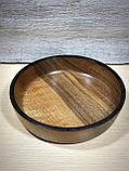 Дерев'яна тарілка ручної роботи (горіх), фото 3