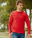 Чоловіча футболка з довгим рукавом лонгслів Fruit of the Loom Valueweight Long Sleeve однотонна 100% бавовна, фото 9
