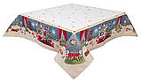 Скатертина "Новорічна казка"137х137 см. гобеленова, золотий люрекс, фото 10