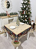 Скатертина " Новорічна казка " 160х250 см. гобеленова, золотий люрекс, фото 6