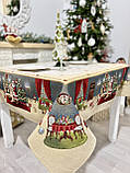 Скатертина " Новорічна казка " 160х250 см. гобеленова, золотий люрекс, фото 8