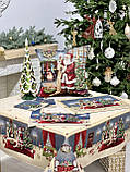 Скатертина "Новорічна казка"137х137 см. гобеленова, золотий люрекс, фото 9