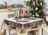 Скатертина " Новорічна казка " 160х250 см. гобеленова, золотий люрекс, фото 4