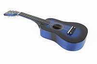 Іграшка дитяча гітара дерев'яна, струнна з медіатором, синя 58 см (M 1369), фото 5