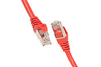 2E Cat 6, Shielding S-FTP, metal foil pairs, braided cable, RJ45, 4X2 27AWG, 7/0.14 Cu, 0.50 m, PVC, Red