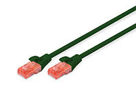 Патч-корд Digitus CAT 6 U-UTP patch cord, Cu, LSZH AWG 26/7, length 10 m, color green