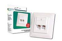 Digitus CAT 5e wall socket for concealed wiring, 2xRJ45, 8P8C