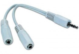 Переходник аудио кабель Jack 3.5mm папа на 2шт. 3.5mm мама 0.1м Cablexpert (CCA-415W) - фото 1 - id-p1695277163