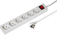 Сетевой фильтр HAMA Power Strip, 6-Way, with Switch, 5 m, white