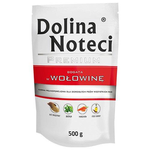 Вологий корм для собак із яловичиною в павучах Dolina Noteci Premium 10 шт*500 г