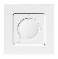 Danfoss Терморегулятор Icon Dial, дисковый, механический, 230V, 86x86мм, On-wall, белый